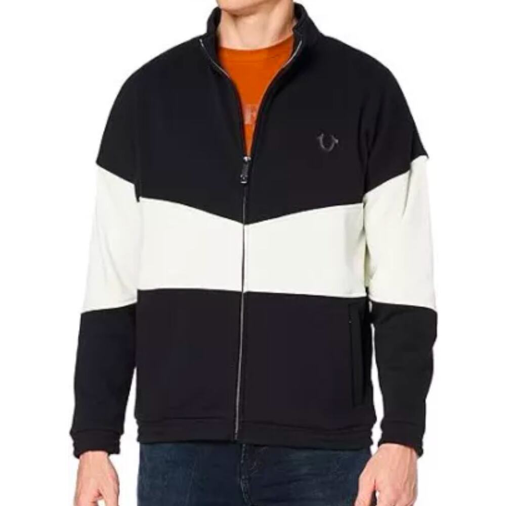 True Religion Men's Colorbloked Full Zip Sweatshirt Track Jacket Size‎ XL New